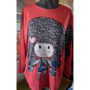 Red Kids Graphic Long Sleeve Shirt